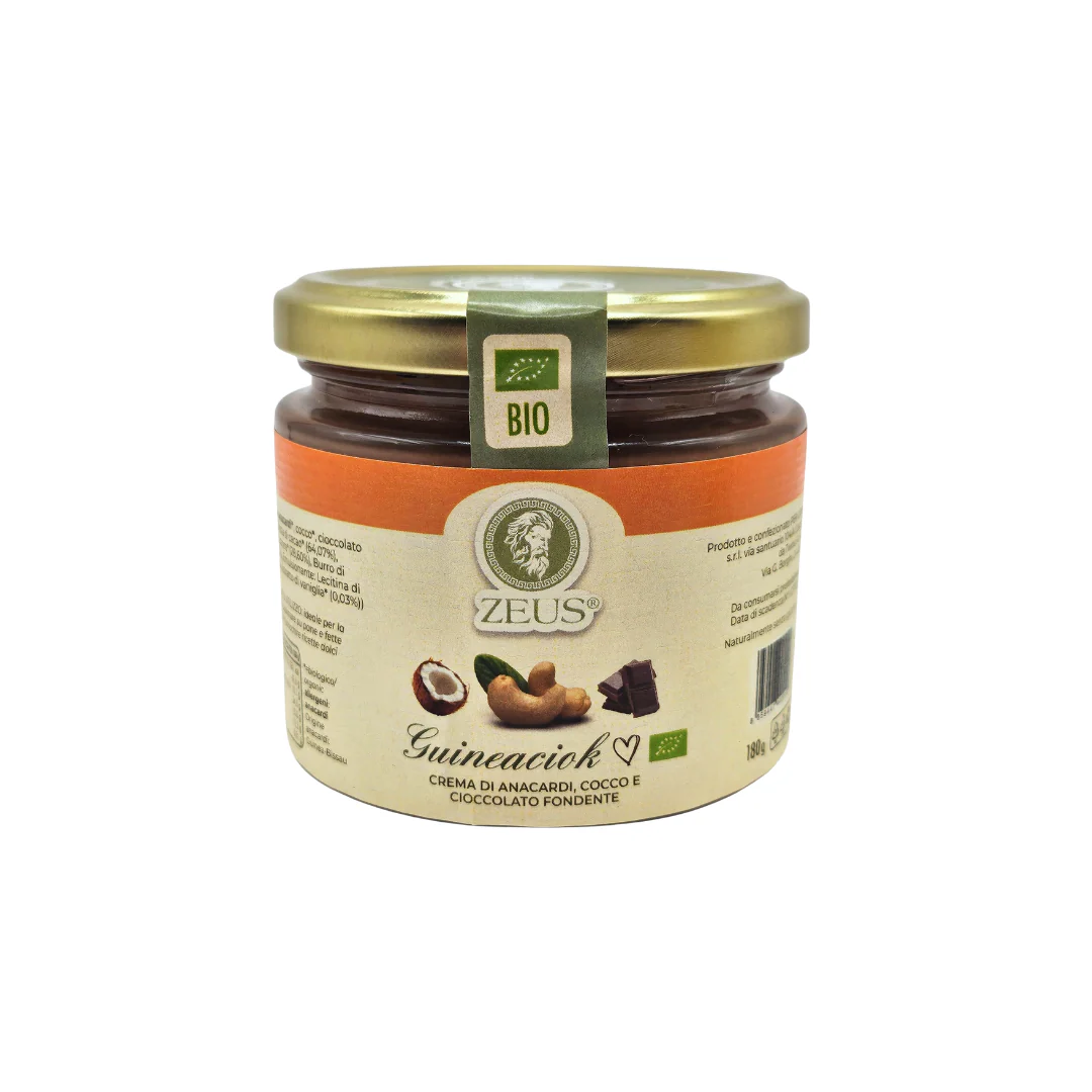 Guineaciok: Crema di Anacardi, Cocco e Cioccolato Fondente 180g